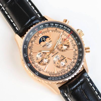 SJ Factory Breitling Navitimer B19 Movement 43*14mm Rose Gold Face Watch